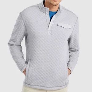 Johnnie O Diego Light Gray Sz Small Mens Quilted Pullover MSRP $158